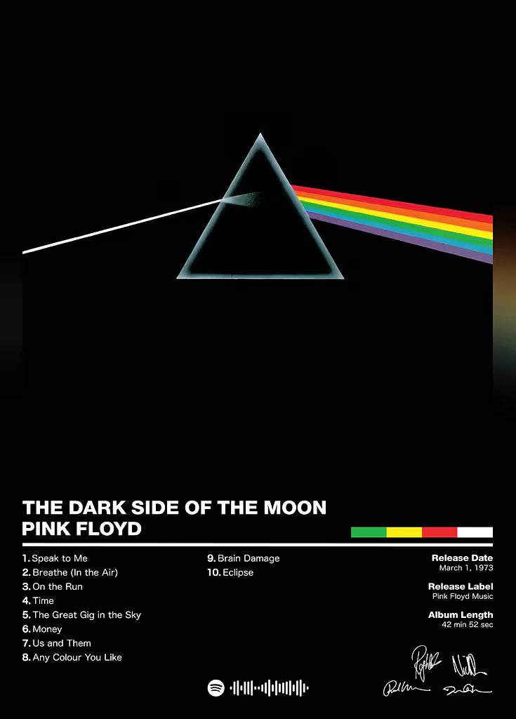 Pink Floyd Dark Side of the Moon metal poster artwork
